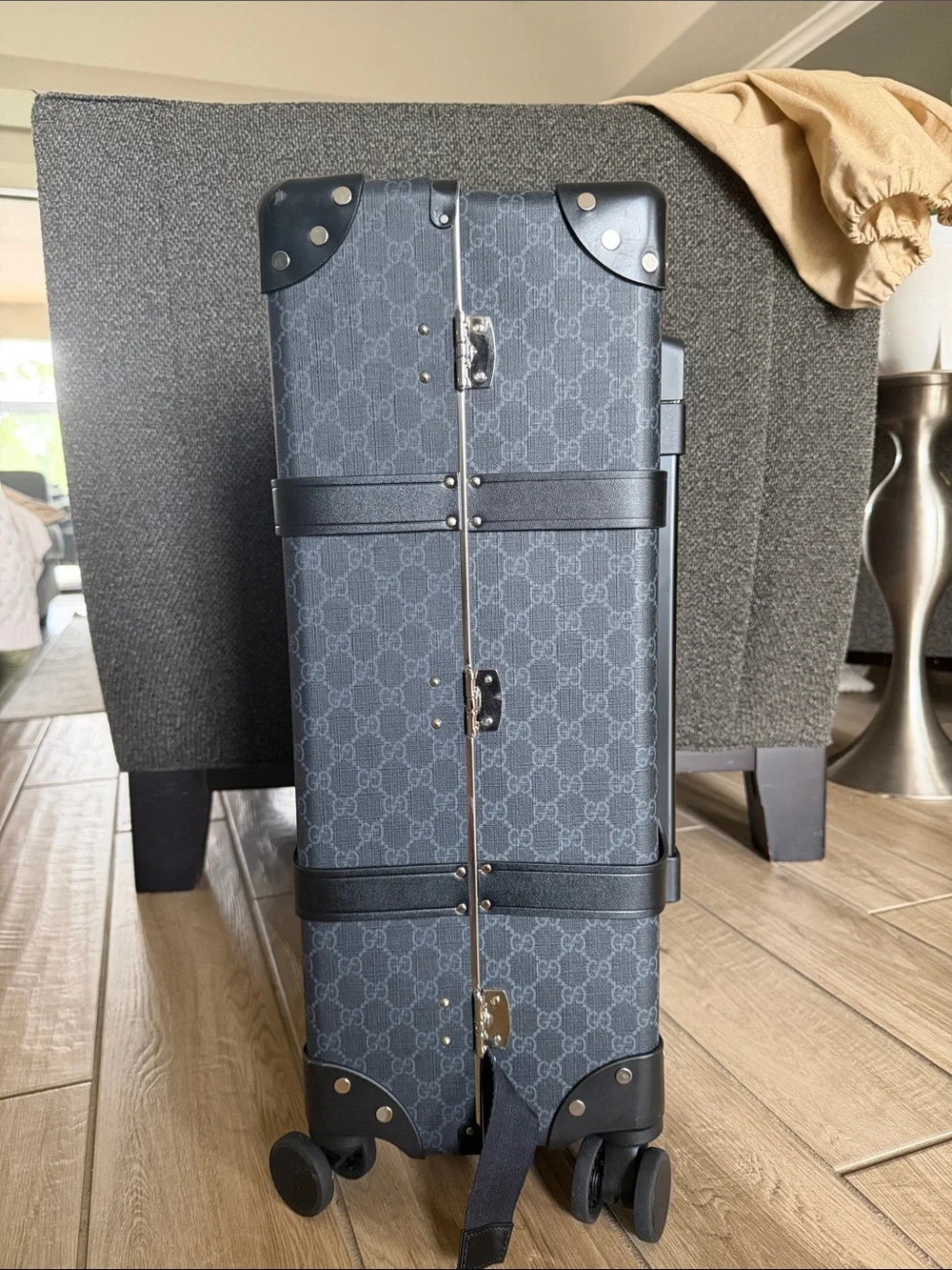 Gucci Navy Blue GG Monogram Rolling Carry-On